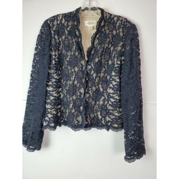 Talbots Tops - Talbots Women's Button Up Black V-Neck Lace‎ Blouse Top Size 6